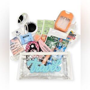 NEW Clear Travel Toiletry Bag with Essentials - No liquids | Custom
